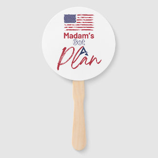 Madam's Got A plan American Flag Hand Fan