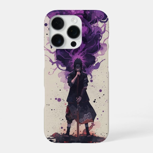 Madara Uchiha – Cinematic Watercolor iPhone Case (Back)