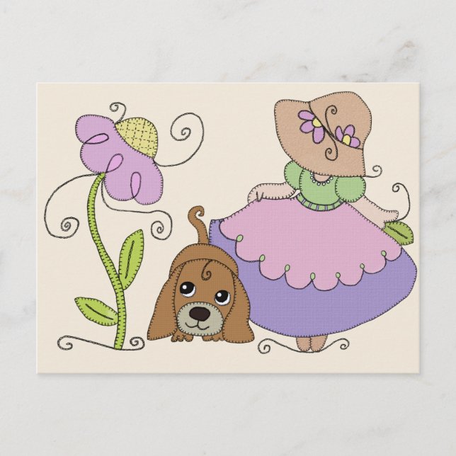 Mädchen mit Hund Postcard (Front)