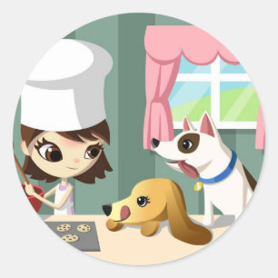 Maddi and the Hungry Pups Classic Round Sticker
