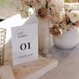 MADDIE Modern Table Number Card