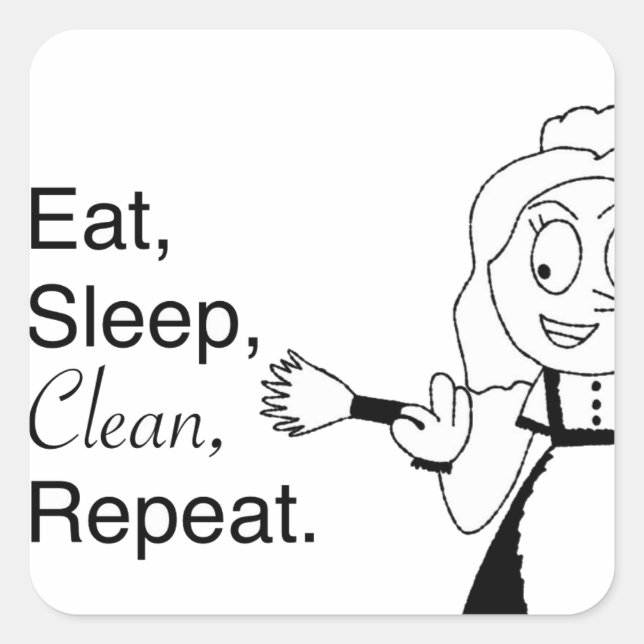 Maddie the Maid Square Sticker (Front)