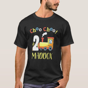 Maddox Choo Choo Two Train 2nd Birthday Turning 2 T-Shirt