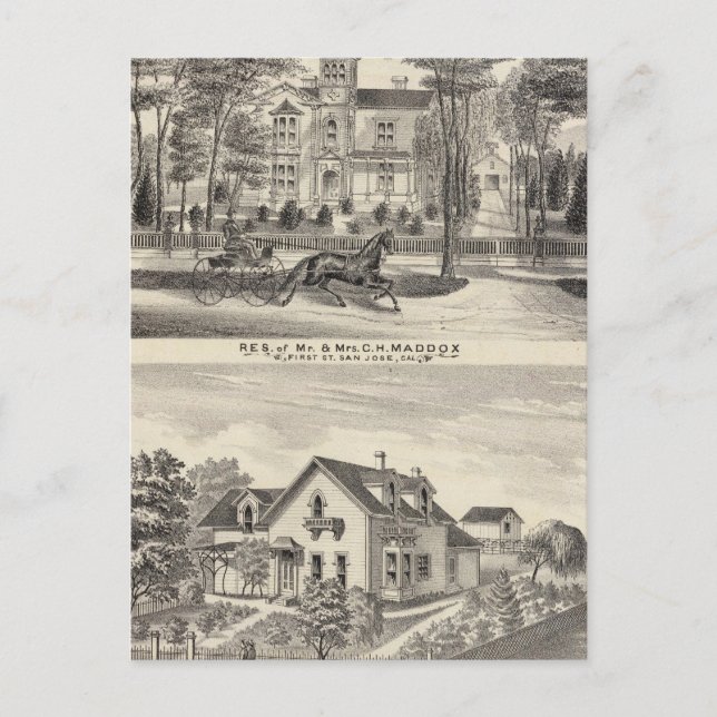 Maddox, Knox residences Postcard (Front)