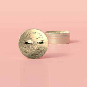 Made By Glitter Lashes Beauty Ombre Gold Makeup Classic Round Sticker