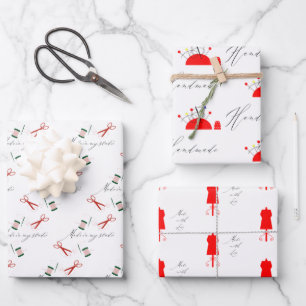 Made by Hand Sewing Assortment Wrapping Paper Sheet