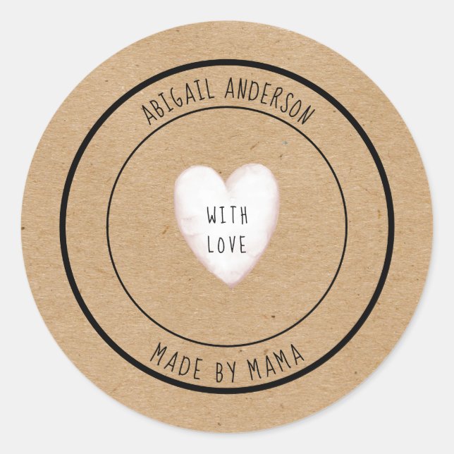 Made by Mama Rustic Custom Girl Lunch Box Label (Front)