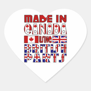 Made Canada British Parts Heart Sticker