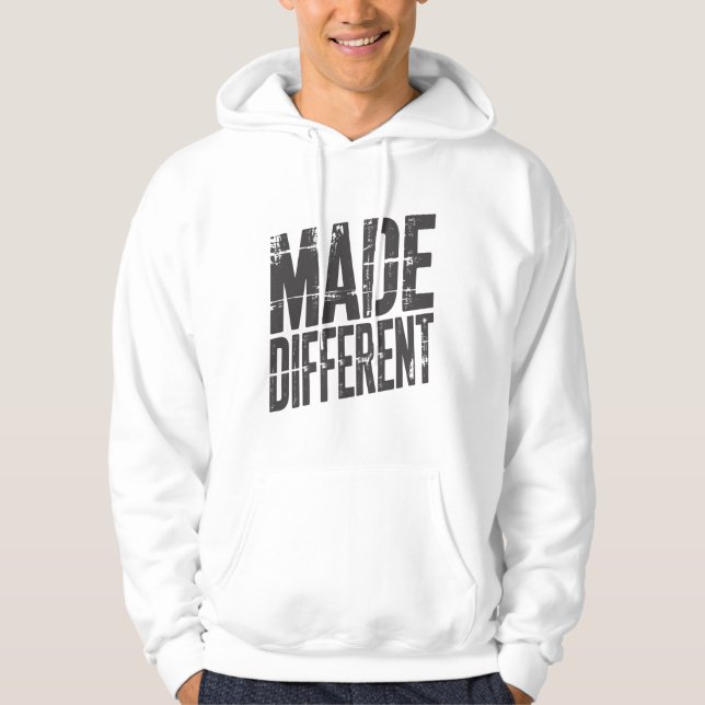 Made Different Bold Typography Motivational  Hoodie (Front)