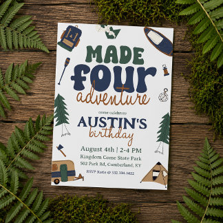 Made For Adventure 4th Birthday Invitation