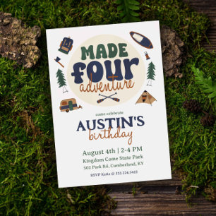 Made For Adventure 4th Birthday Invitation