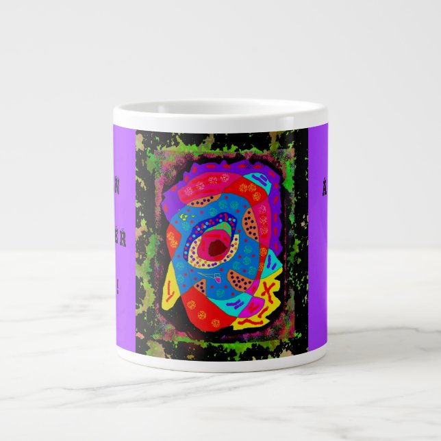 Made for art lovers abstract design large coffee mug (Front)