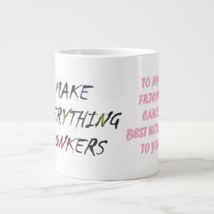 Made for Carol pink script funny style Large Coffee Mug