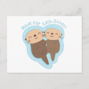 Made For Each Otter, Cute Valentines Day Pun Postcard