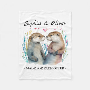 Made For Each Otter Love Valentine's Day Fleece Blanket