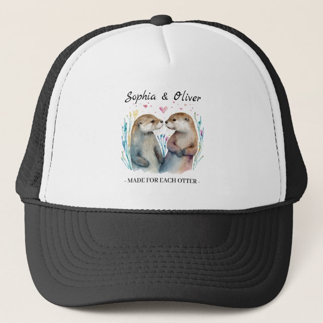 Made For Each Otter Love Valentine's Day Trucker Hat (Front)
