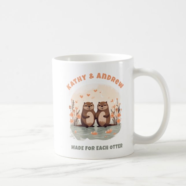 Made for Each Otter Romantic Husband Wife Bae So Coffee Mug (Right)