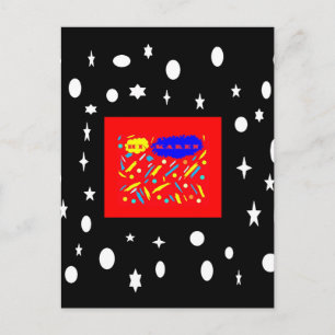 MADE FOR KAREN RED AND BLACK WHITE NAMED POSTCARD