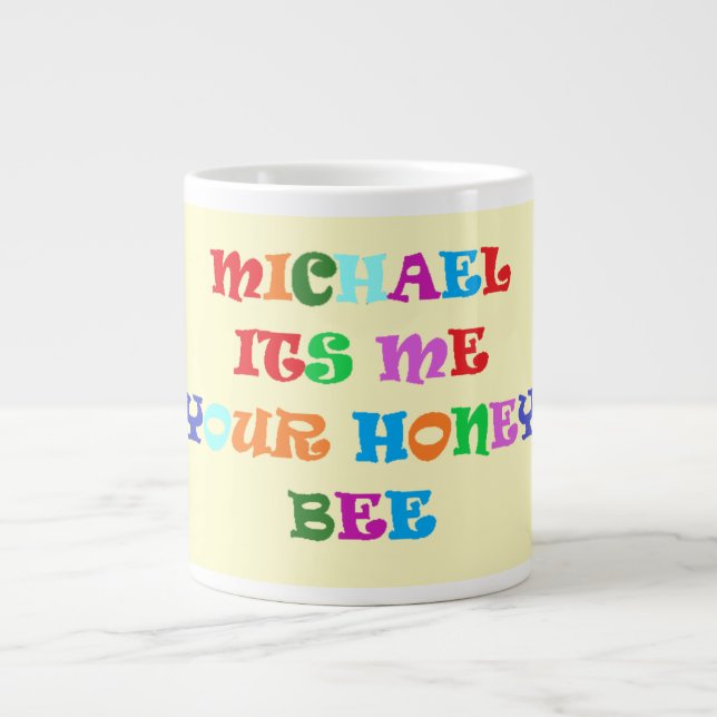 Made for Michael big loving words Large Coffee Mug (Front)