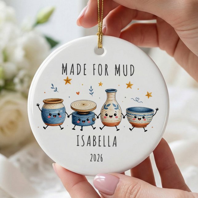 Made for Mud Personalised Pottery  Ceramic Tree Decoration (Creator Uploaded)