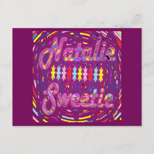 MADE FOR NATALIE AND ART DESIGN WITH GIRLS NAME POSTCARD