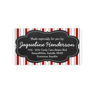 Made for you by  Personalised Red stripes Label