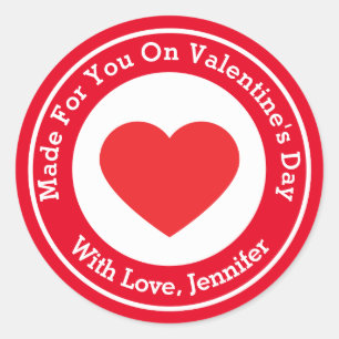 Made For You On Valentine's Day Classic Round Sticker