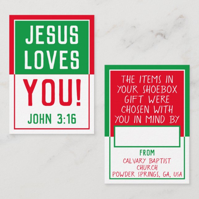 'Made For You' Shoebox Card - Calvary Baptist