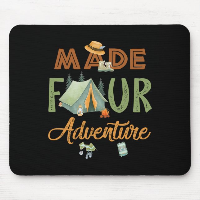 Made Four Adventure 4th Birthday Camping Themed Pa Mouse Mat (Front)