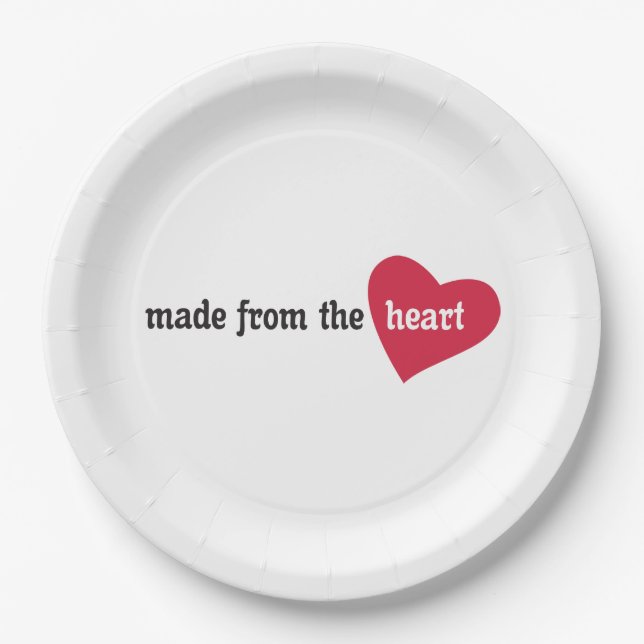 Made from the Heart Food Label Paper Plate (Front)