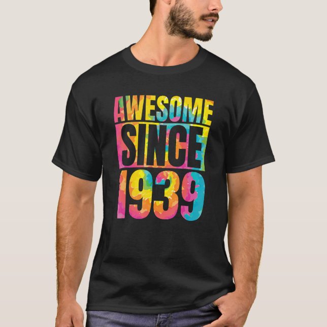 Made In 1939 84 Year Of Being Awesome 84 Birthday  T-Shirt (Front)