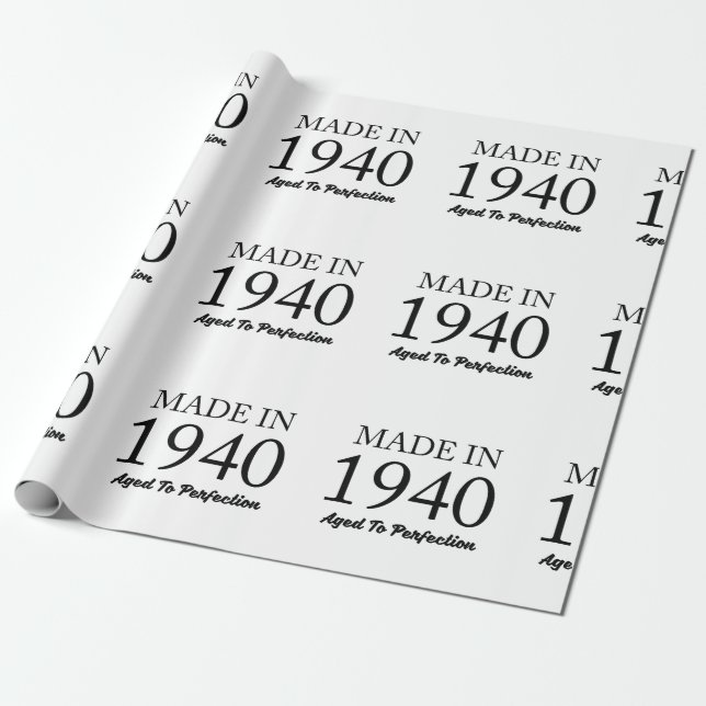 Made In 1940 Wrapping Paper (Unrolled)