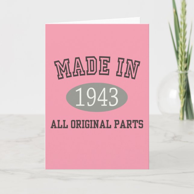 Made In 1943 All Original Parts Card (Front)