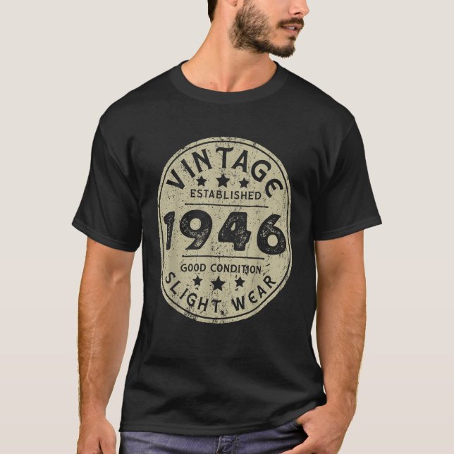 Made in 1946 Men Women 80 Year Old Design For 1946 T-Shirt (Front)
