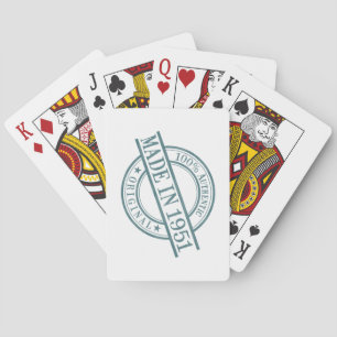 Made in 1951 Round Rubber Stamp Style Logo Playing Cards