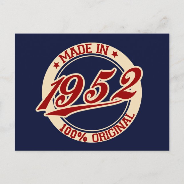 Made In 1952 Postcard (Front)