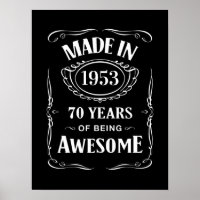 Made in 1953 70 years of being awesome 2023 bday