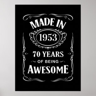 Made in 1953 70 years of being awesome 2023 bday poster