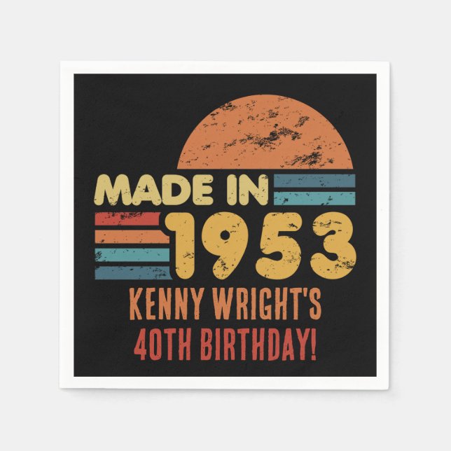 Made In 1953 70th Birthday Napkin (Front)