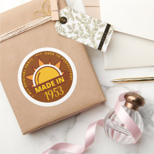 MADE IN 1953 funny birthday gift                   Classic Round Sticker