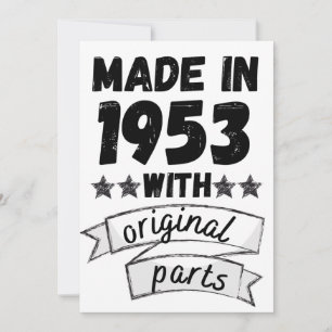 made in 1953 with original parts, thank you card