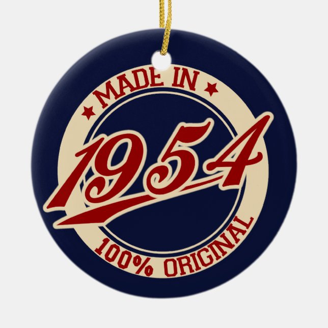 Made In 1954 Ceramic Tree Decoration (Front)