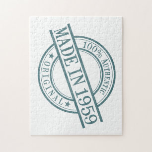 Made in 1959 Circular Rubber Stamp Style Logo Jigsaw Puzzle