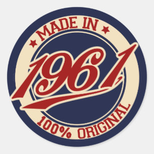 Made In 1961 Classic Round Sticker