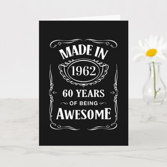 Made in 1962 60 years of being awesome 2022 bday card (Small Plant)