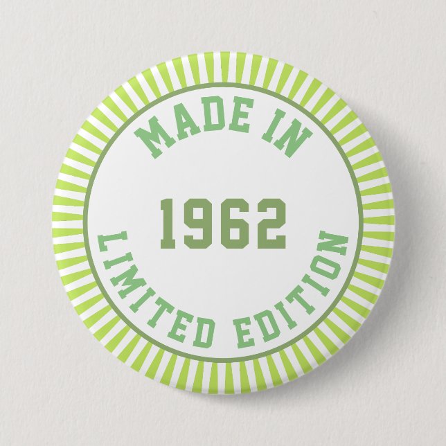 Made in 1962 7.5 cm round badge (Front)