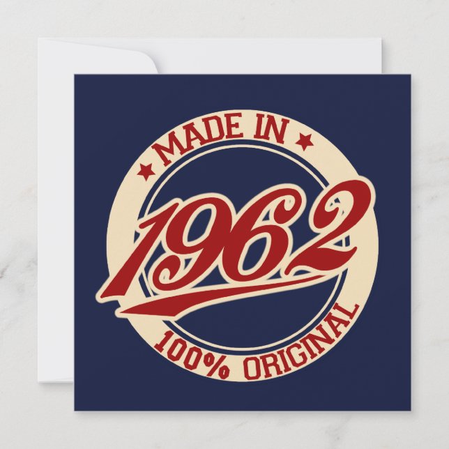 Made In 1962 Card (Front)