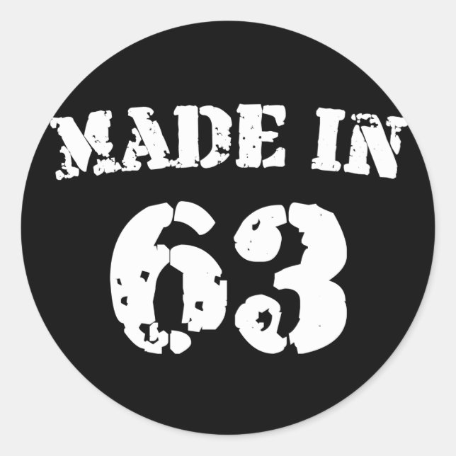 Made In 1963 Classic Round Sticker (Front)