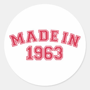 Made in 1963 classic round sticker