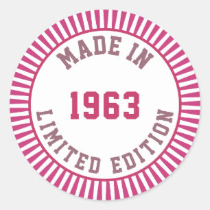 Made in 1963 classic round sticker